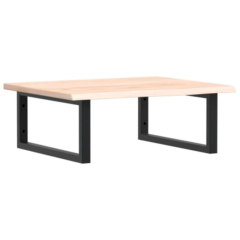 Waschtischplatte mit Halterung Stahl und Massivholz Eiche