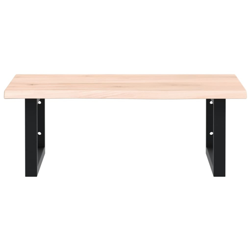 Waschtischplatte mit Halterung Stahl und Massivholz Eiche