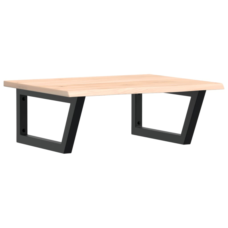 Waschtischplatte mit Halterung Stahl und Massivholz Eiche