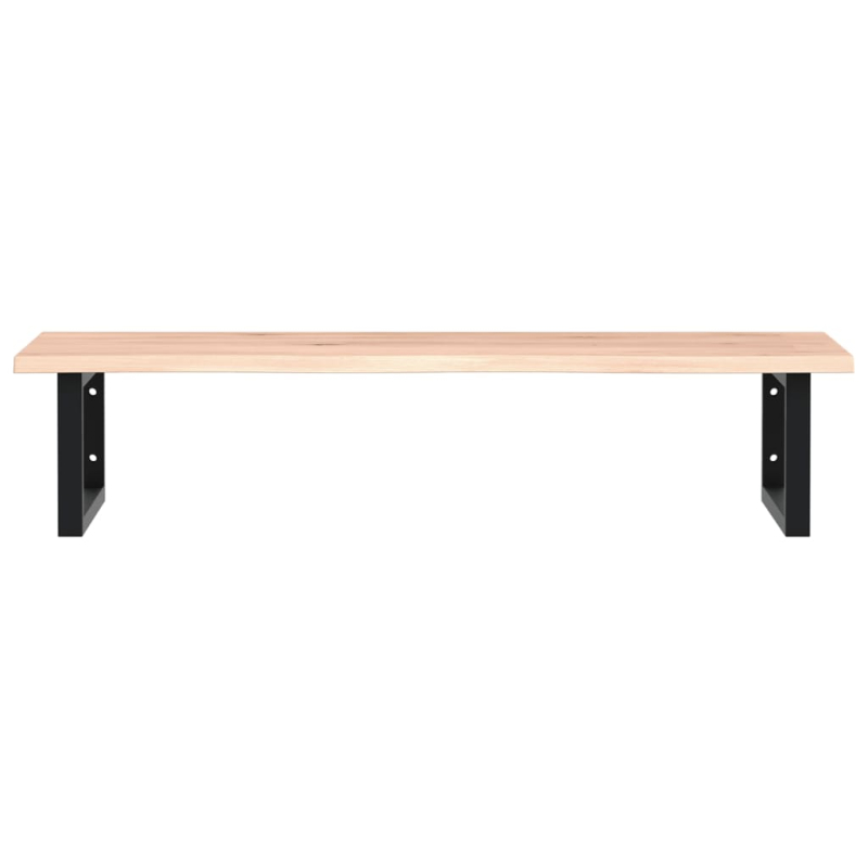 Waschtischplatte mit Halterung Stahl und Massivholz Eiche