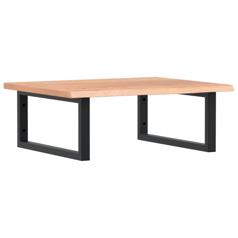 Waschtischplatte mit Halterung Stahl und Massivholz Eiche