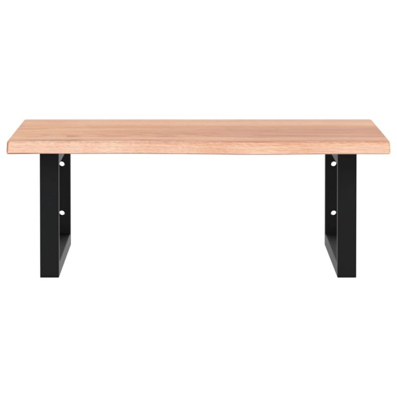 Waschtischplatte mit Halterung Stahl und Massivholz Eiche