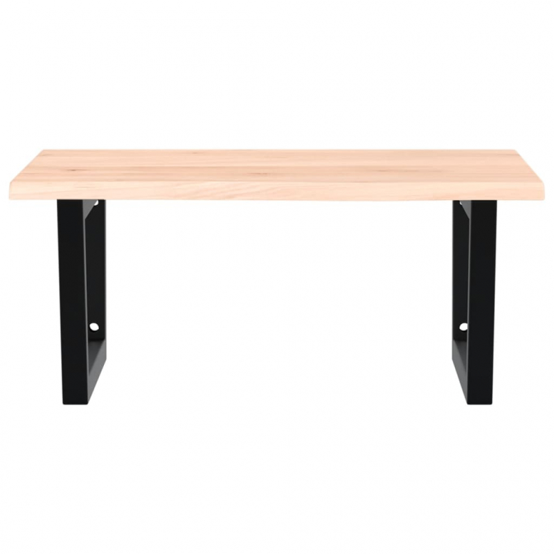 Waschtischplatte mit Halterung Stahl und Massivholz Eiche