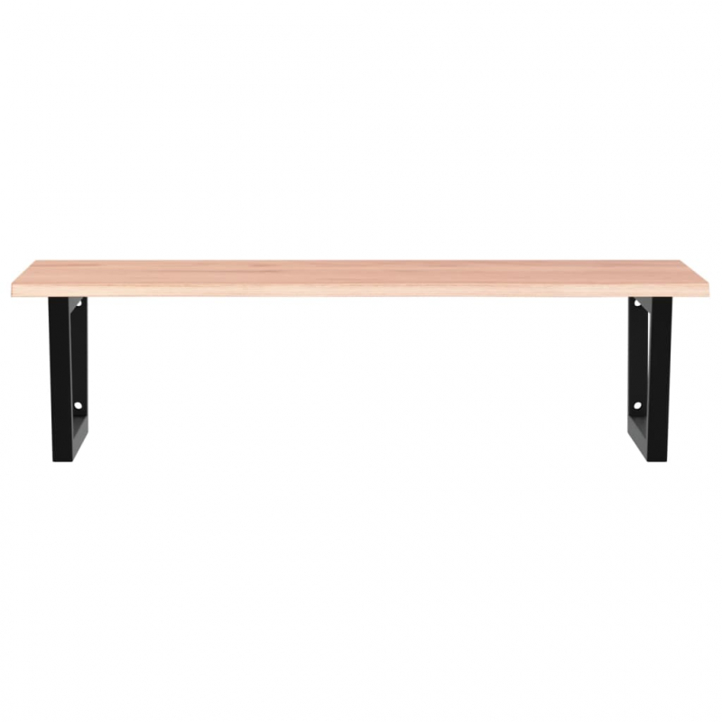 Waschtischplatte mit Halterung Stahl und Massivholz Eiche