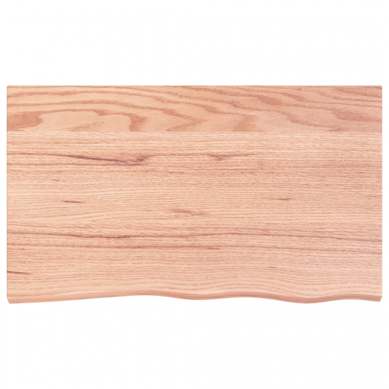 Waschtischplatte mit Halterung Stahl und Massivholz Eiche