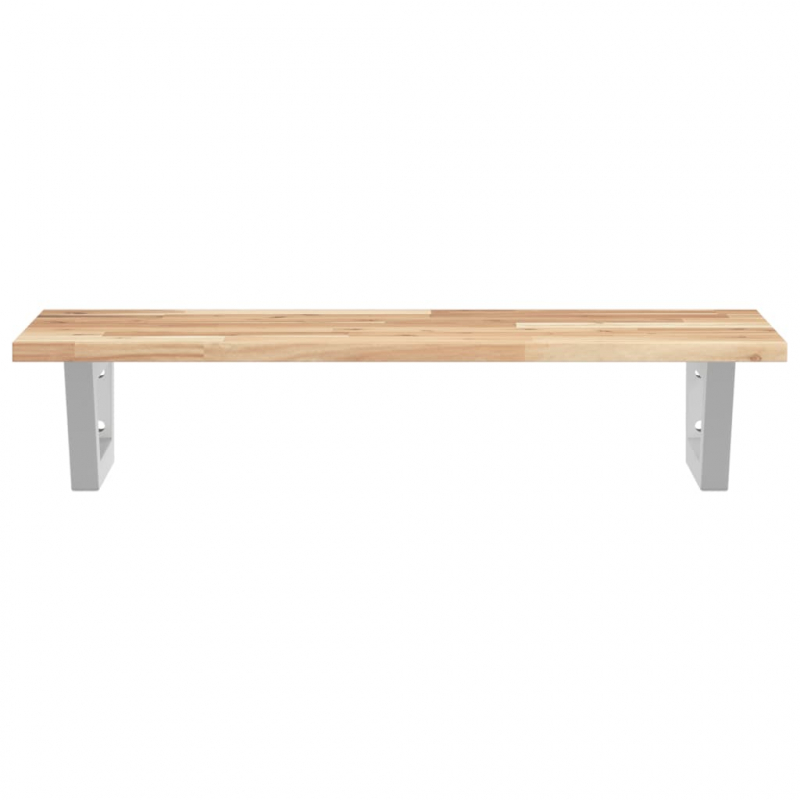 Waschbeckenregal Wandmontage Stahl und Akazienholz