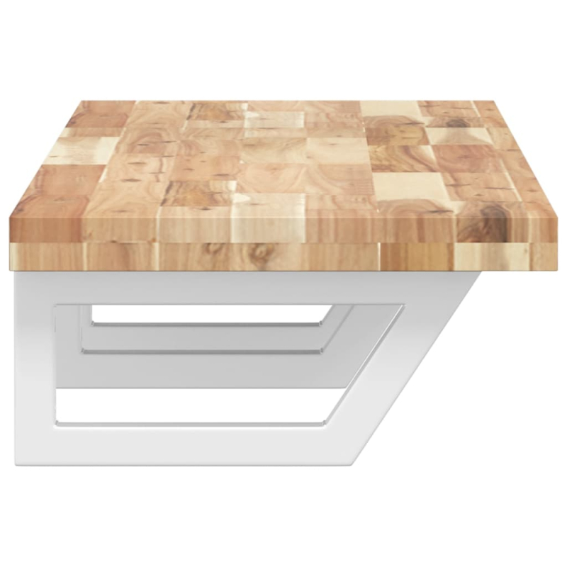 Waschbeckenregal Wandmontage Stahl und Akazienholz