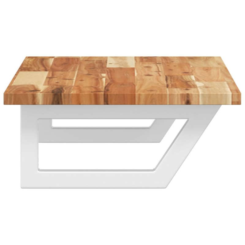 Waschbeckenregal Wandmontage Stahl und Akazienholz