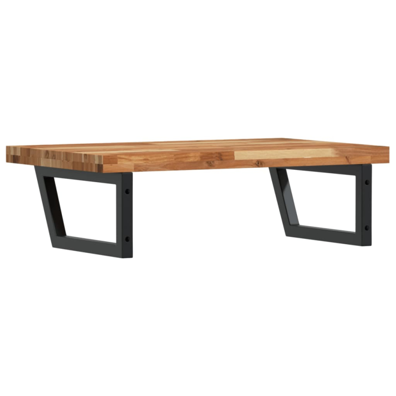 Waschbeckenregal Wandmontage Stahl und Akazienholz