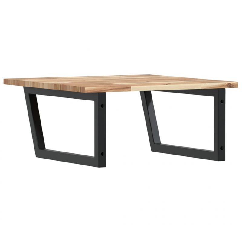 Waschbeckenregal Wandmontage Stahl und Akazienholz