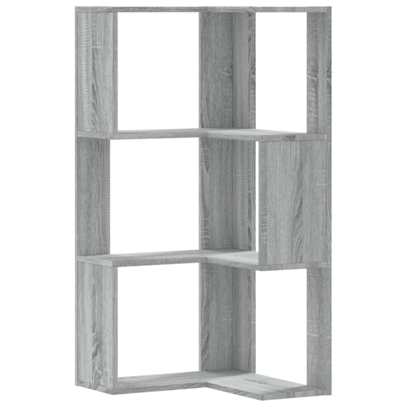 Eck-Bücherregal 3 Böden Grau Sonoma 50x50x102 cm Holzwerkstoff