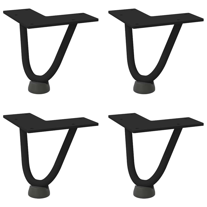 Haarnadelbeine 4 Stk. Schwarz 10 cm Massivstahl