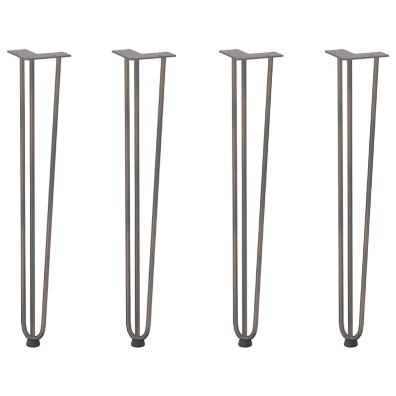 Haarnadelbeine 4 Stk. Naturstahl 72 cm Massivstahl