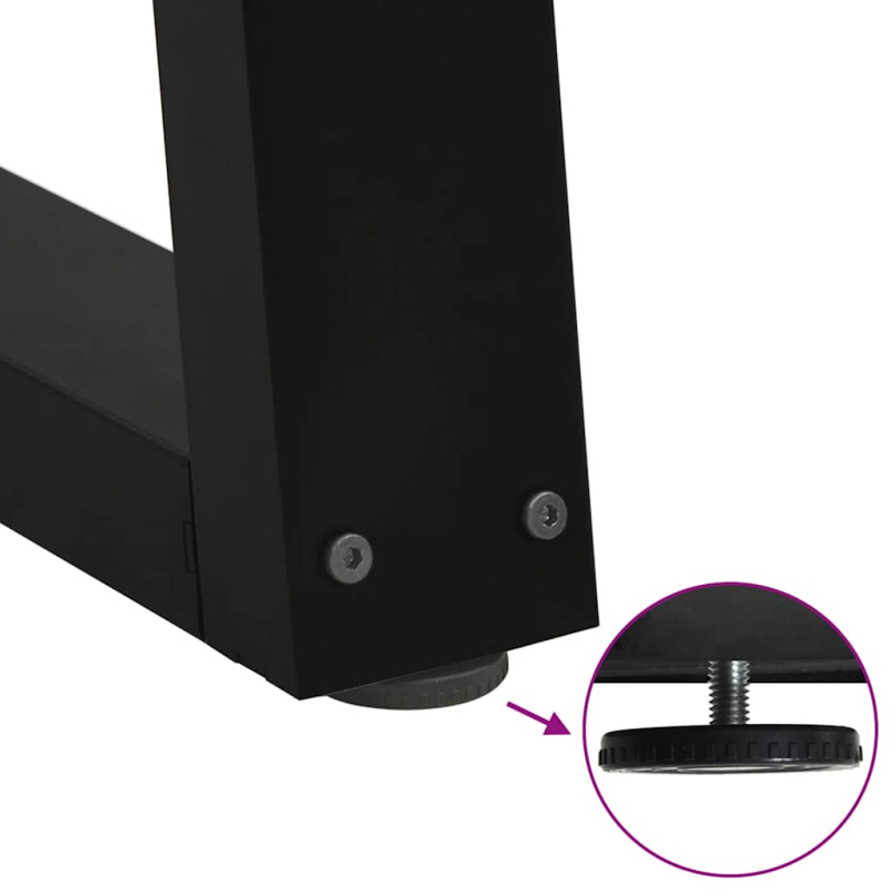 Esstischbeine V-Form 2 Stück Schwarz 40x(30-31,3) cm Stahl