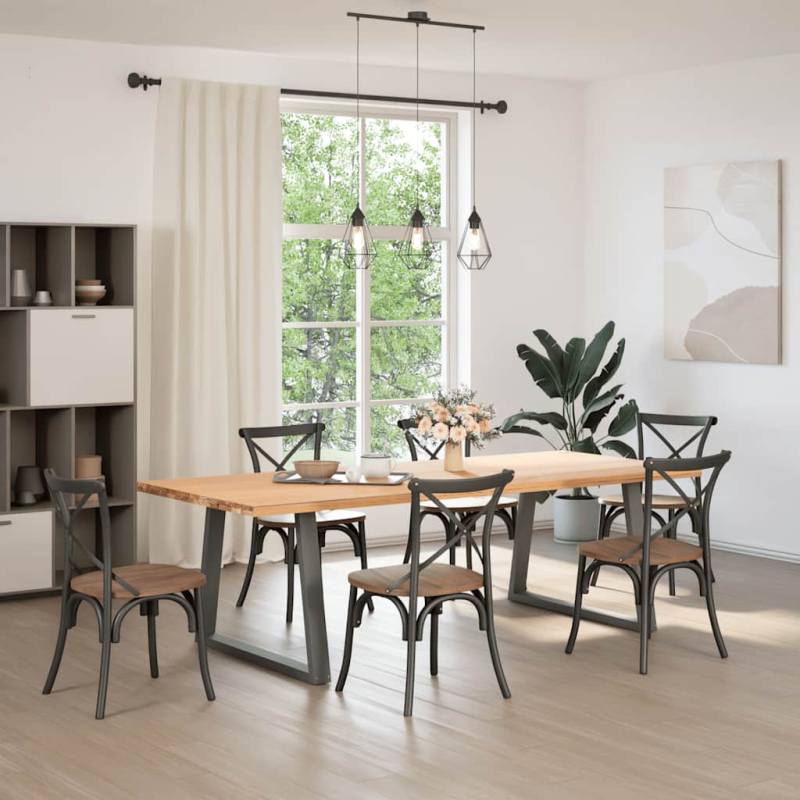 Esstisch Beine V-Form 2 Stück Anthrazit 90x(72-73,3) cm Stahl