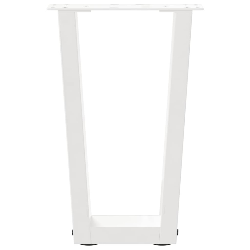 Esstisch Beine V-Form 2 Stück Weiß 38x(42-43,3) cm Stahl