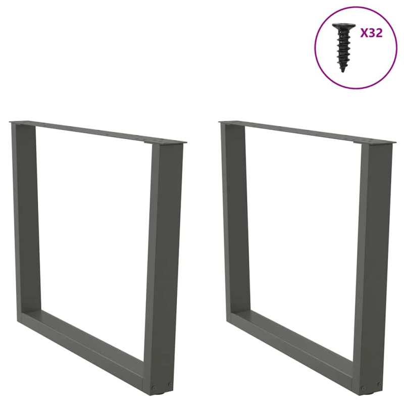 Esstisch Beine V-Form 2 Stück Anthrazit 100x(72-73,3) cm Stahl