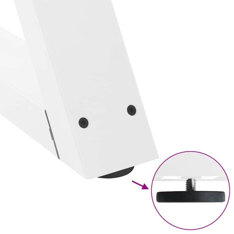 Couchtischbeine 2 Stk. Weiß 40x(30-31,3) cm Stahl