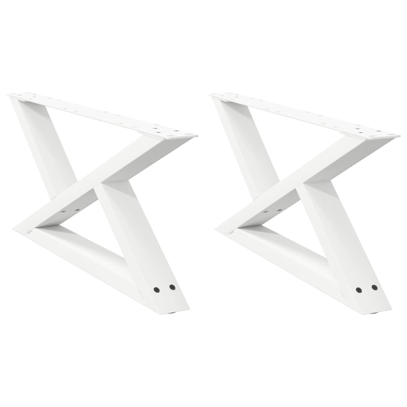 Couchtischbeine 2 Stk. Weiß 70x(30-31,3) cm Stahl