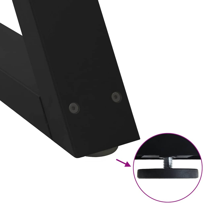 Couchtischbeine 2 Stk. Schwarz 28x(42-43,3) cm Stahl