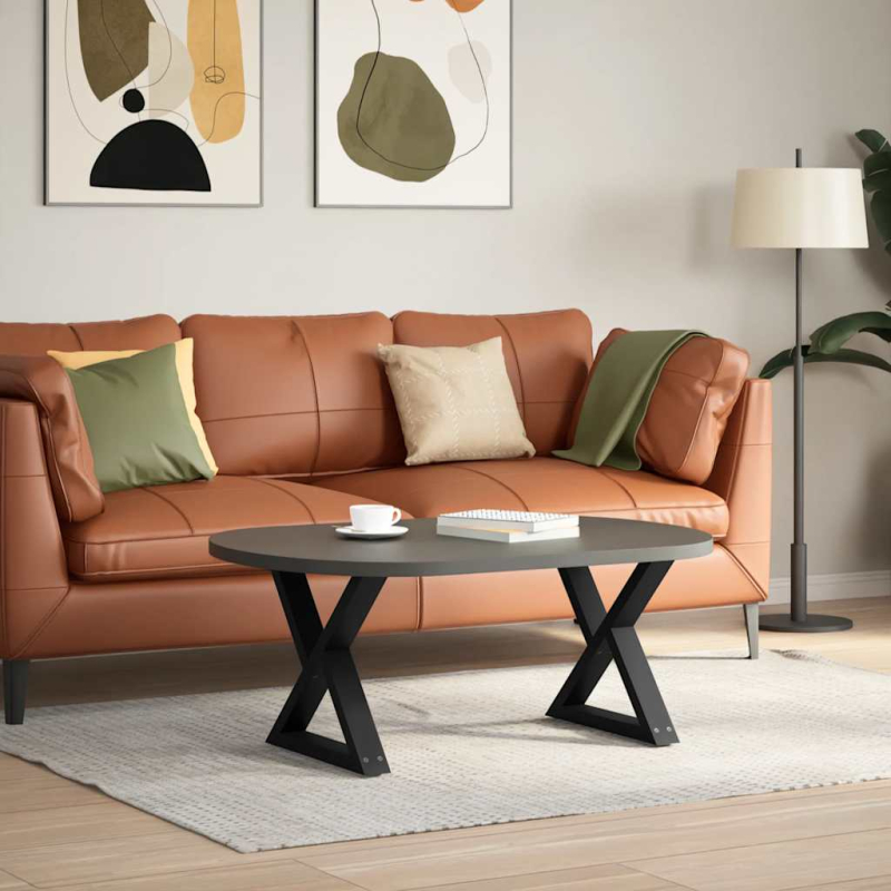 Couchtischbeine 2 Stk. Schwarz 60x(42-43,3) cm Stahl