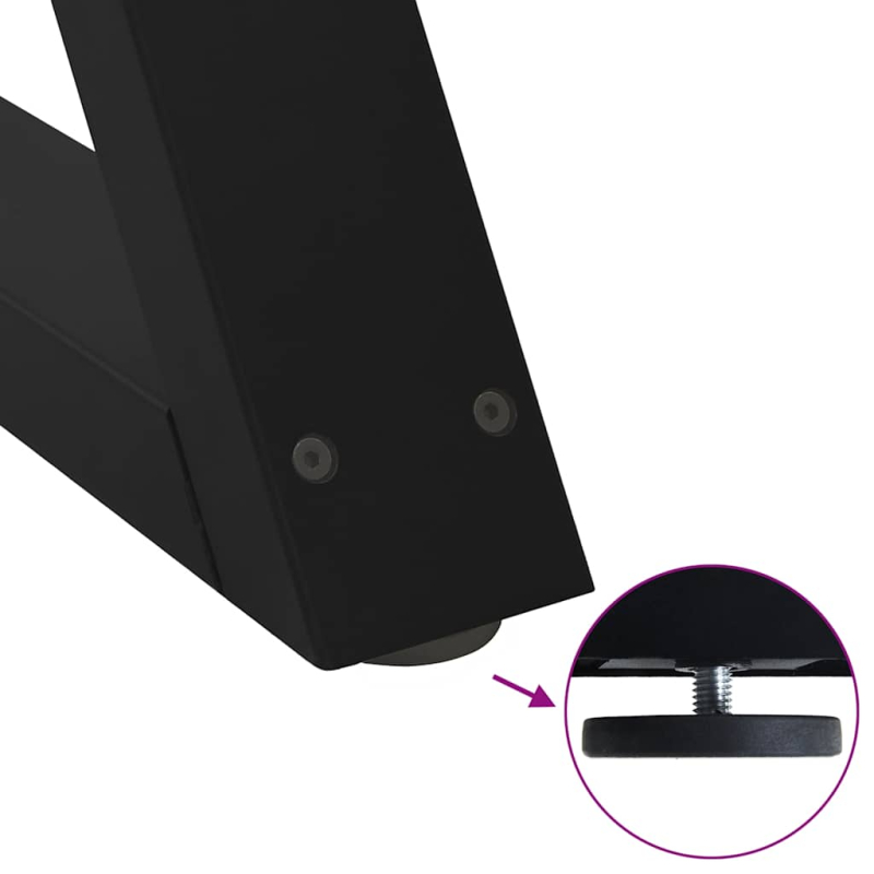 Couchtischbeine 2 Stk. Schwarz 70x(42-43,3) cm Stahl