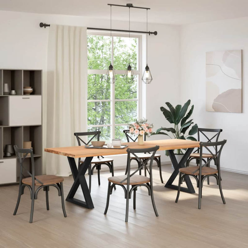 Esstisch Beine 2 Stück Schwarz 70x(72-73,3) cm Stahl