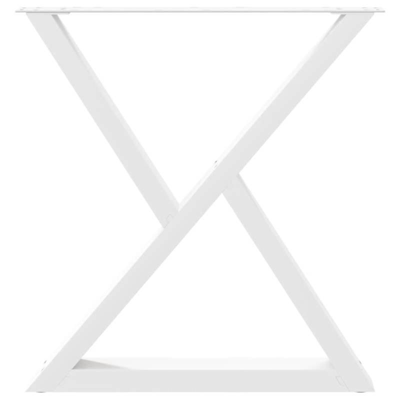 Esstisch Beine 2 Stück Weiß 70x(72-73,3) cm Stahl