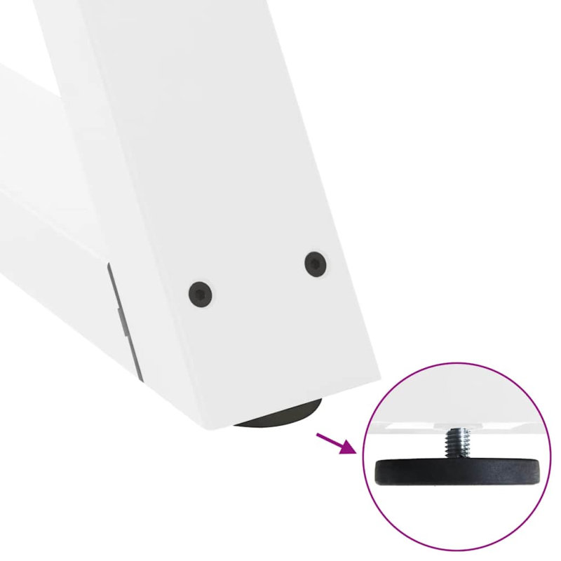 Esstisch Beine 2 Stück Weiß 70x(72-73,3) cm Stahl