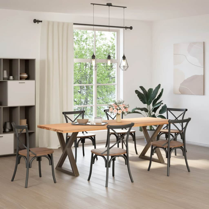 Esstisch Beine 2 Stück Naturstahl 70x(72-73,3) cm Stahl