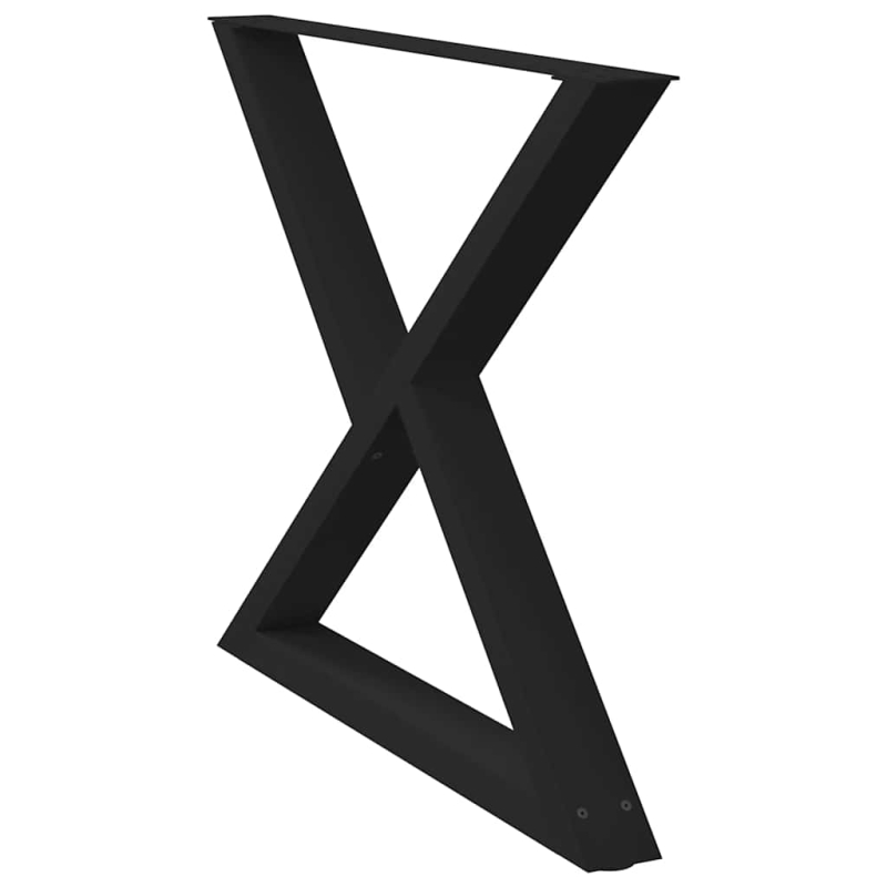 Esstisch Beine 2 Stück Schwarz 90x(72-73,3) cm Stahl