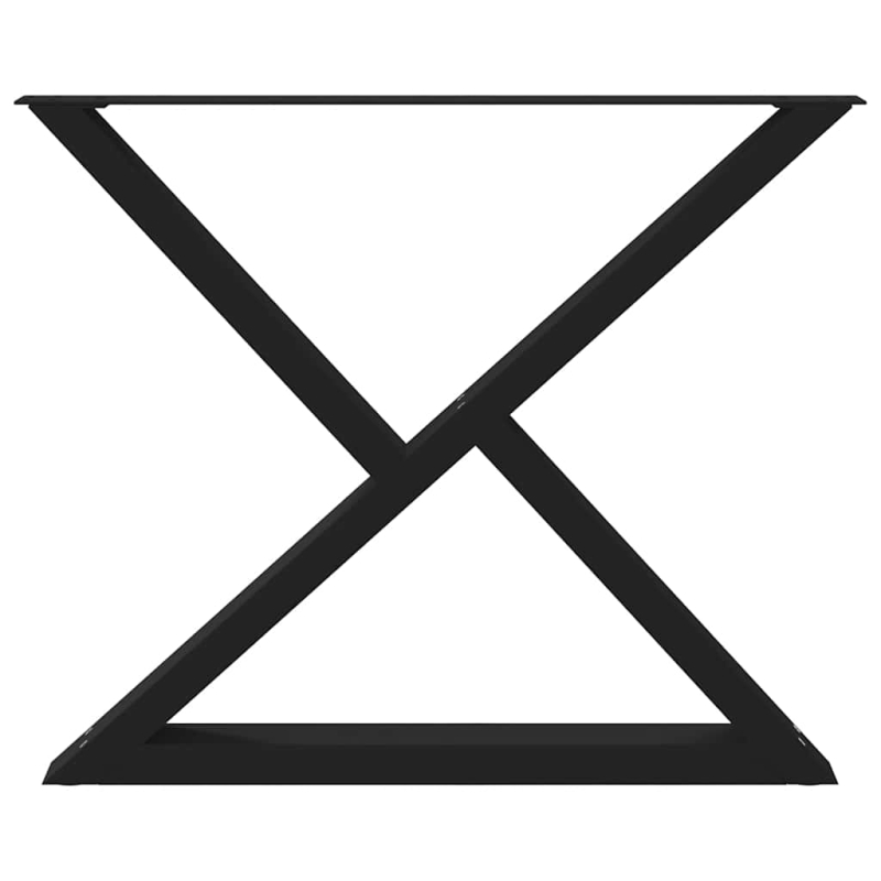 Esstisch Beine 2 Stück Schwarz 90x(72-73,3) cm Stahl