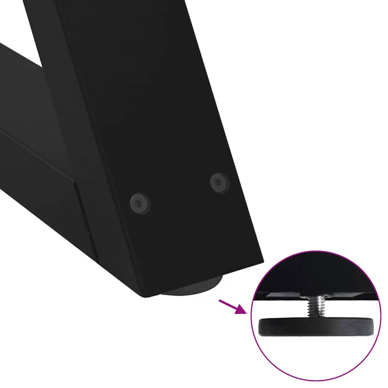 Esstisch Beine 2 Stück Schwarz 90x(72-73,3) cm Stahl