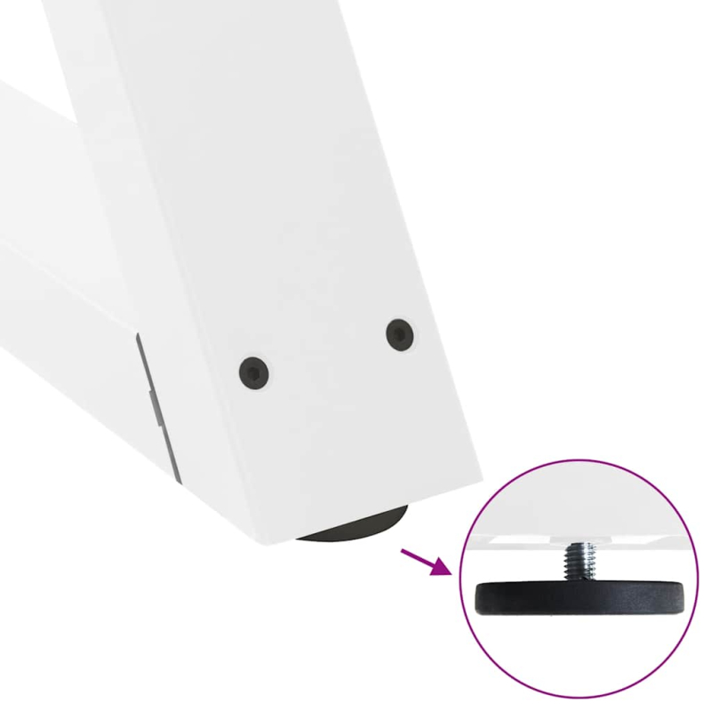 Esstischbeine 2 Stück Weiß 90x(72-73,3) cm Stahl