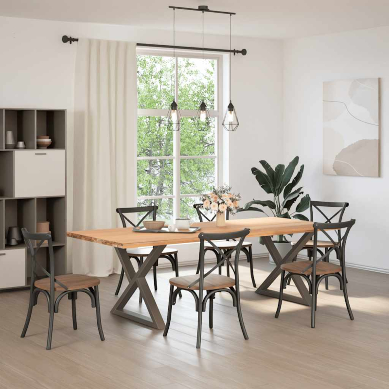 Esstisch Beine 2 Stück Naturstahl 90x(72-73,3) cm Stahl