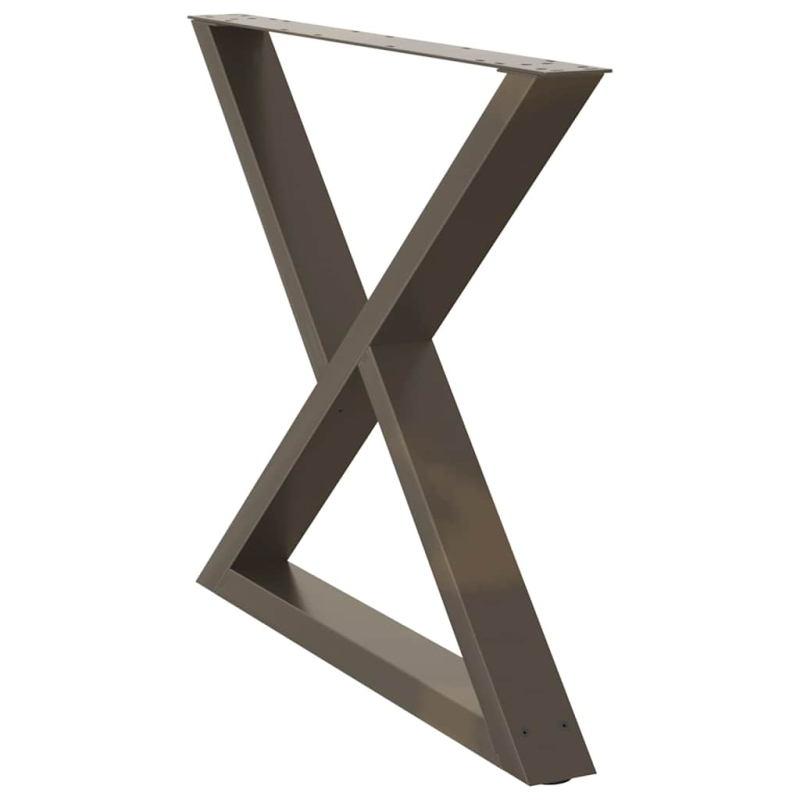 Esstisch Beine 2 Stück Naturstahl 90x(72-73,3) cm Stahl