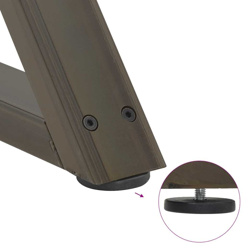 Esstisch Beine 2 Stück Naturstahl 90x(72-73,3) cm Stahl