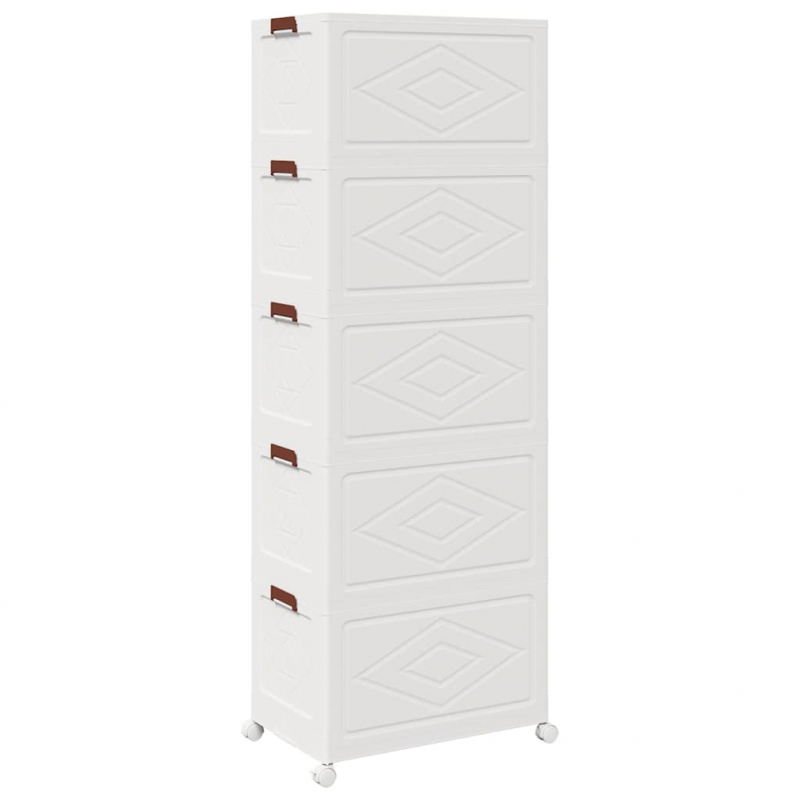 Aufbewahrungsbox mit Rädern Stapelbar 5-stöckig 75L 64x40x179cm