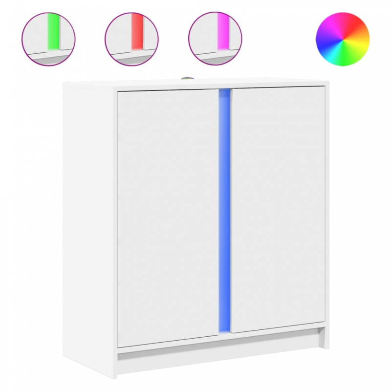 LED-Sideboard Weiß 77x34x85 cm Holzwerkstoff