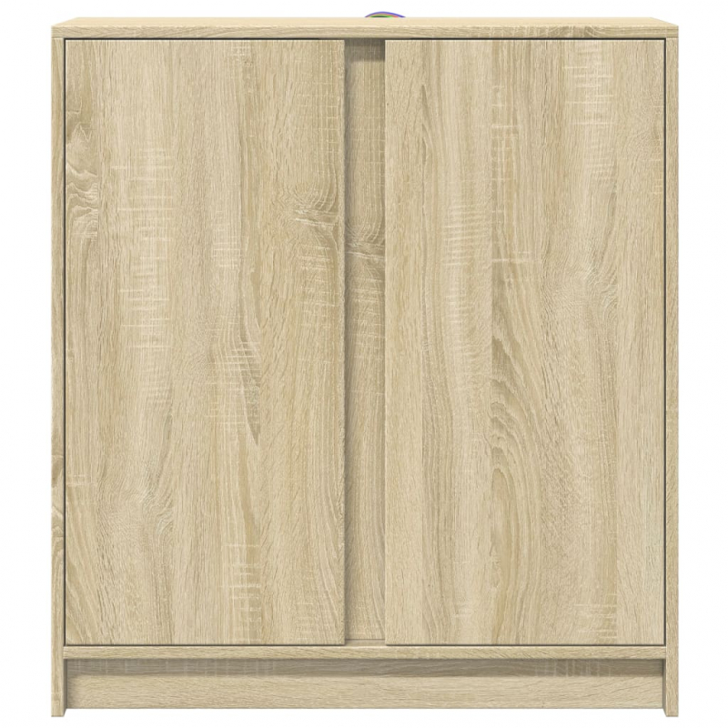 LED-Sideboard Sonoma-Eiche 77x34x85 cm Holzwerkstoff