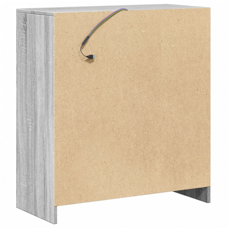 LED-Sideboard Grau Sonoma 77x34x85 cm Holzwerkstoff