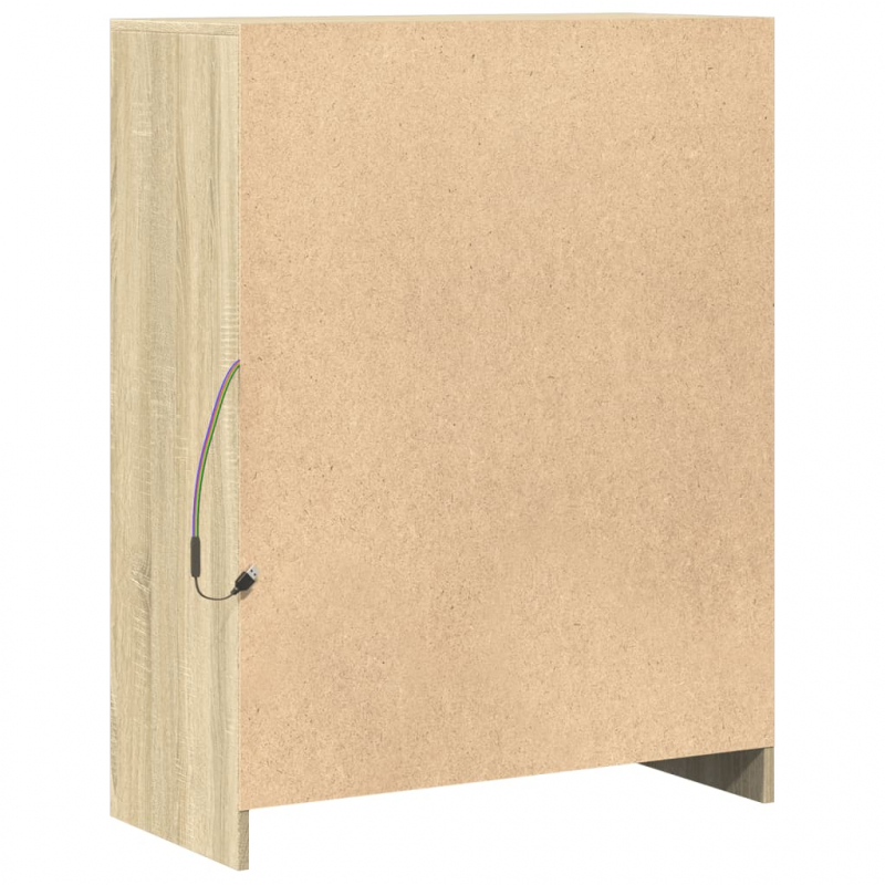 LED-Sideboard Sonoma-Eiche 77x34x100 cm Holzwerkstoff
