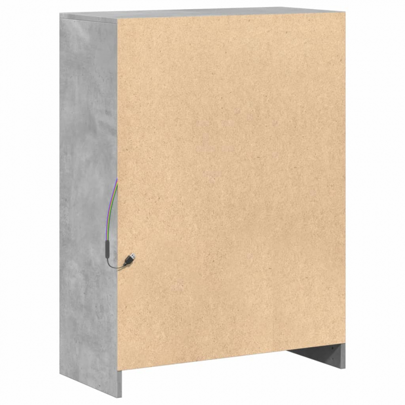 Sideboard mit LED Betongrau 72x34x100 cm Holzwerkstoff