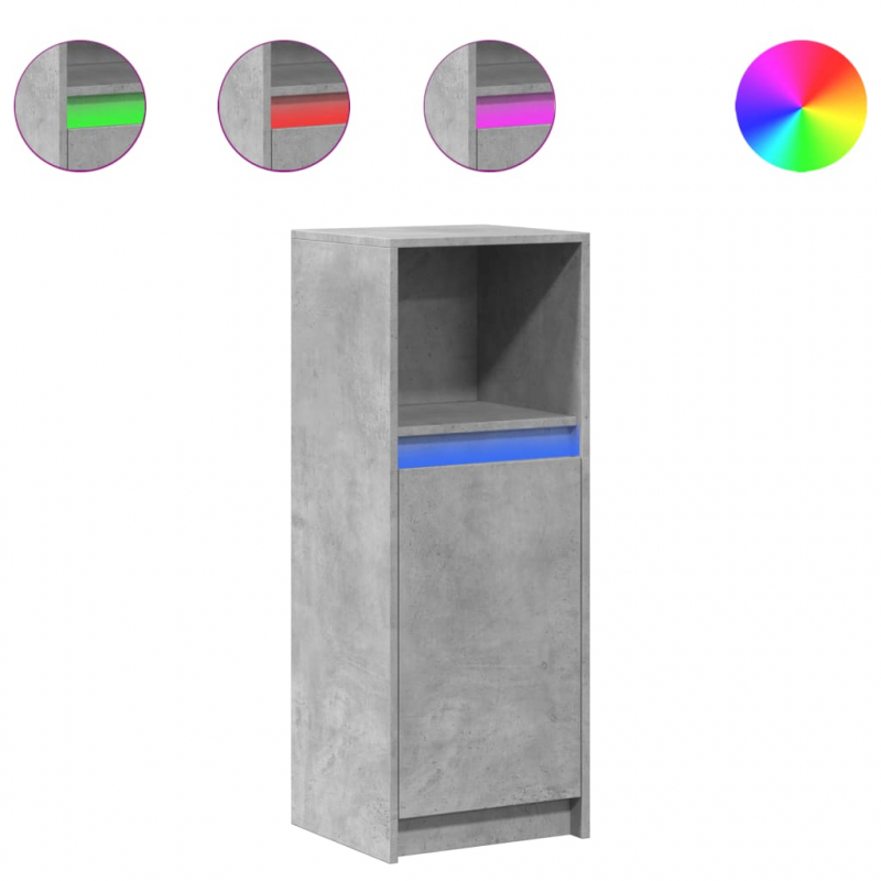 LED-Sideboard Betongrau 38x34x100 cm Holzwerkstoff