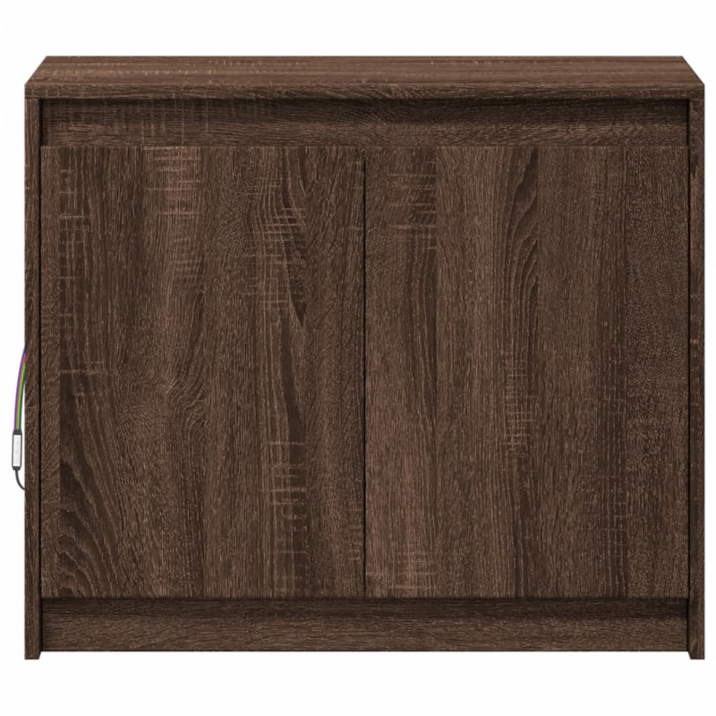 LED-Sideboard Braun Eichen-Optik 72x34x61 cm Holzwerkstoff
