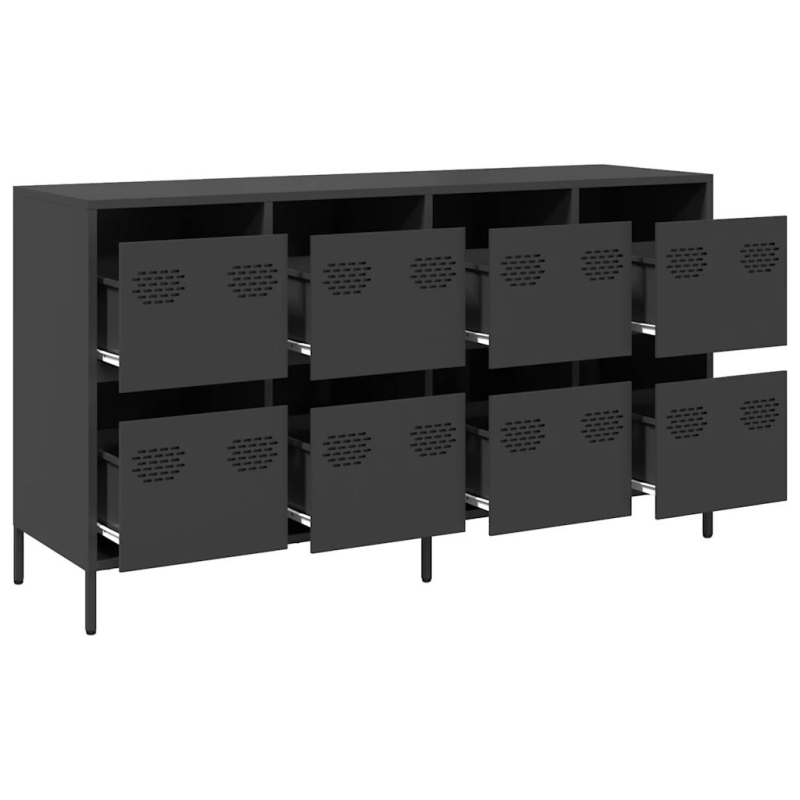 Sideboard Schwarz 135x39x73,5 cm Kaltgewalzter Stahl