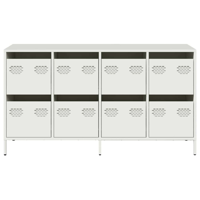 Sideboard Weiß 135x39x73,5 cm Kaltgewalzter Stahl