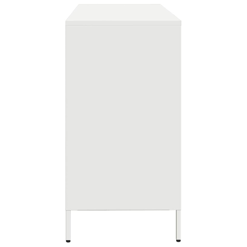 Sideboard Weiß 135x39x73,5 cm Kaltgewalzter Stahl