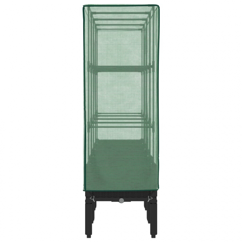 Hochbeet mit Gewächshaus-Aufsatz Rattan-Optik 160x40x140 cm