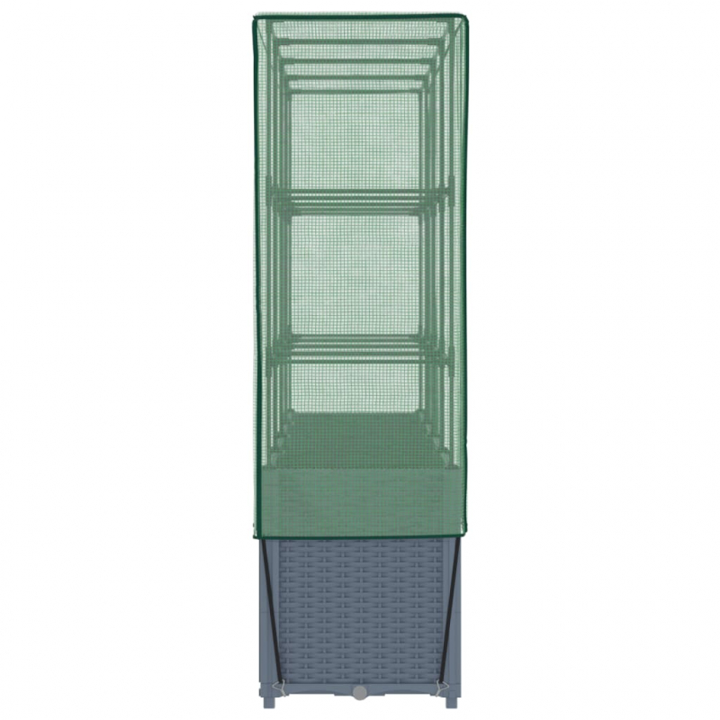 Hochbeet mit Gewächshaus-Aufsatz Rattan-Optik 160x40x153 cm